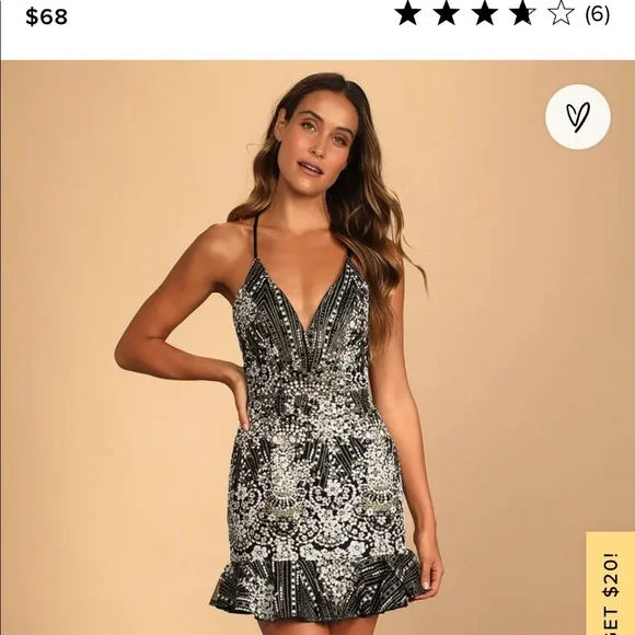 Lulus | Dresses | Lulus Exquisitely Gorgeous Black Glitter Ruffled Laceup Mini  Dress | Poshmark